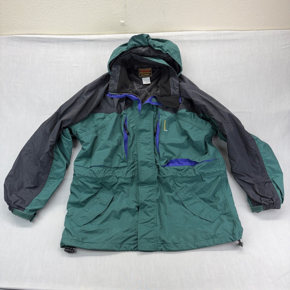 Stearns Rain Suit Mens XXL Dry Wear Green Black Hooded Jacket Pants Set